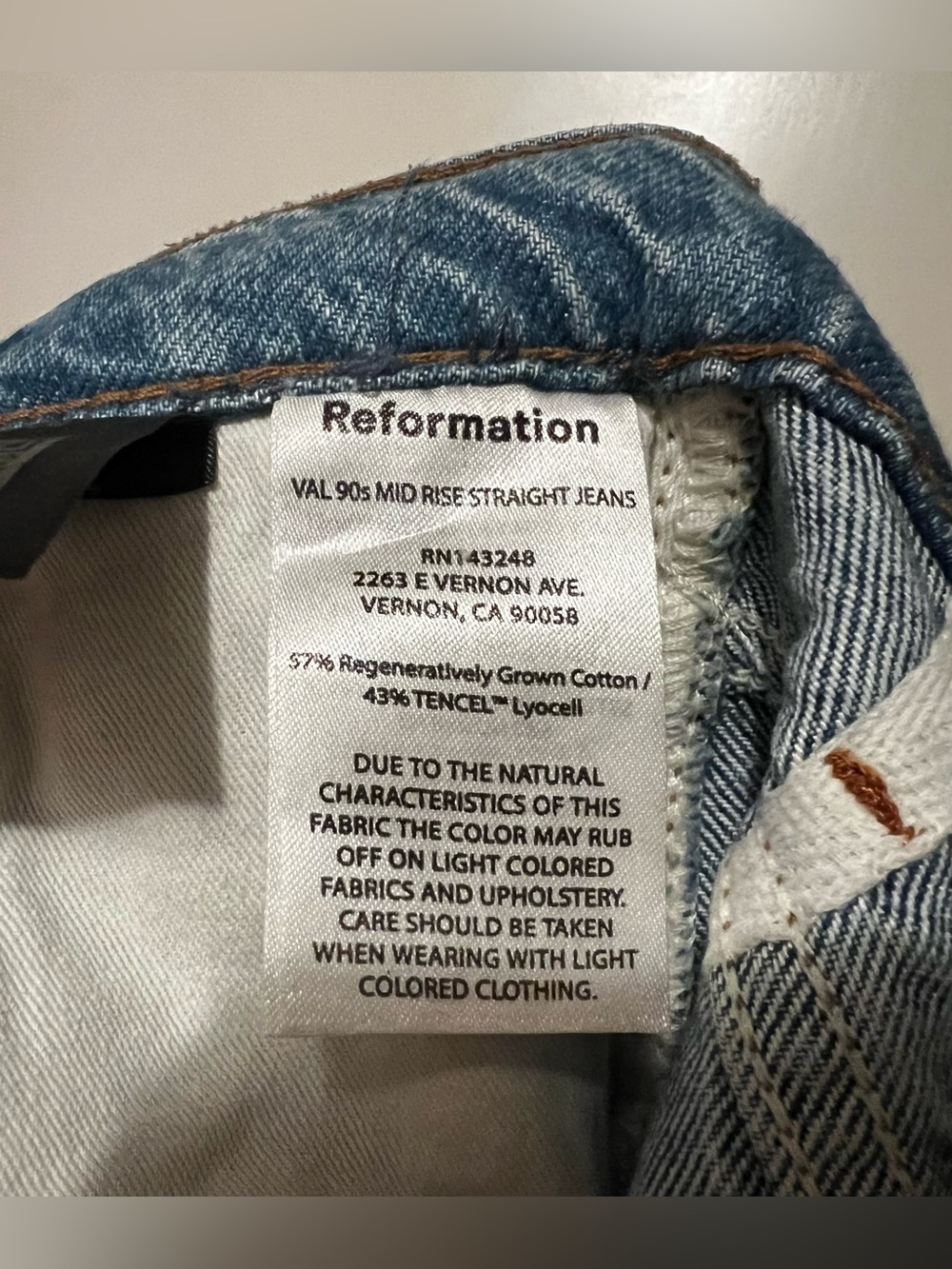 Reformation Val 90s Mis Rise Straight Jeans in Blue - Picture 6 of 6